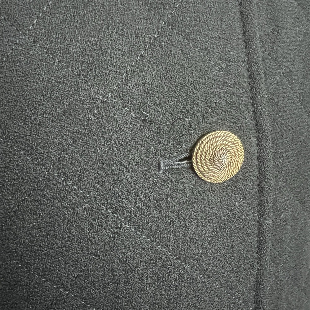 VTG Jaeger Jacket/Blazer SZ 12 BLK Quilted Retro Classic Cropped Button Up - Picture 7 of 13